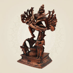 Copper Lord Narsimha Idol with Garuda & Prahlada – Handcrafted Pure statue of Protection 6.75" - Luxeartisanship