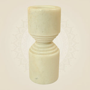 Cream Marble Candle Holder 7 Inch Premium Handcrafted Home Décor Accent - Luxeartisanship