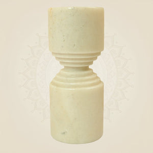 Cream Marble Candle Holder 7 Inch Premium Handcrafted Home Décor Accent - Luxeartisanship