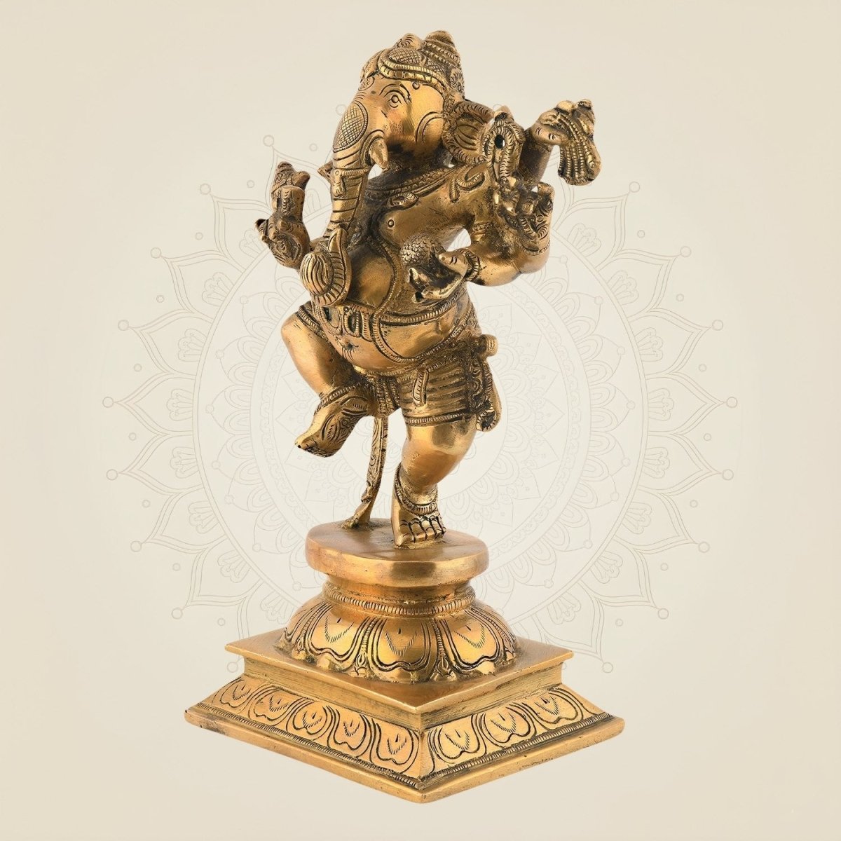 Dancing Ganesha Brass Murti