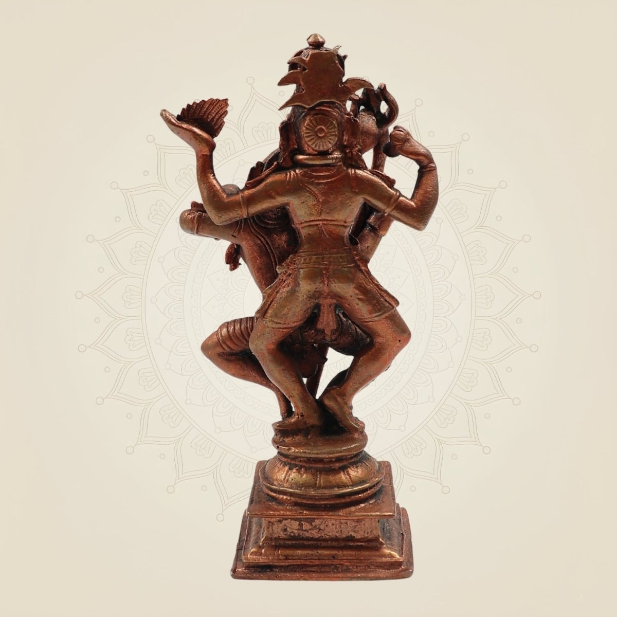Dancing Shiva Parvati with Naag Idol 6" – Handcrafted Copper Statue of Divine Harmony - Luxeartisanship