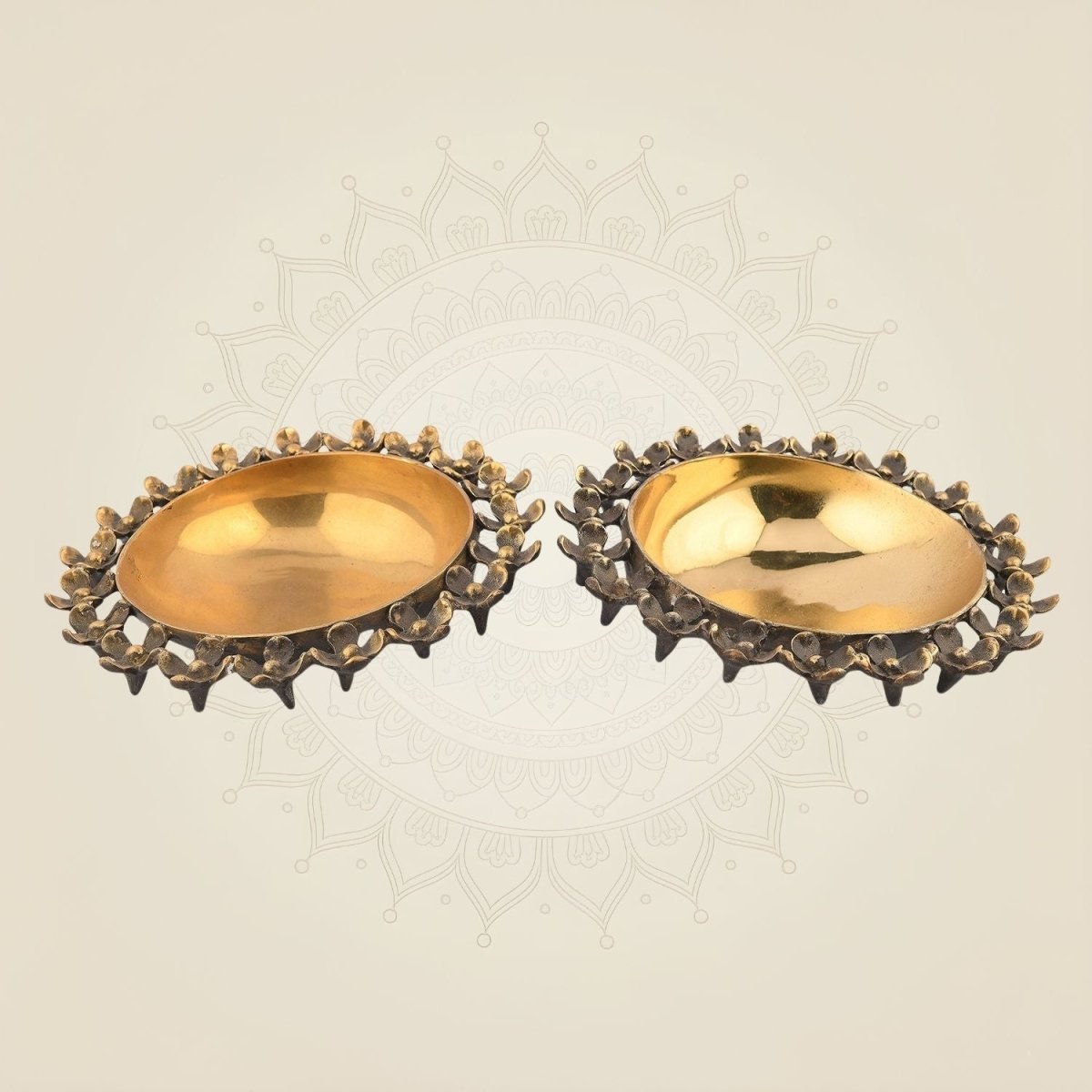 2-piece pure brass bowl set