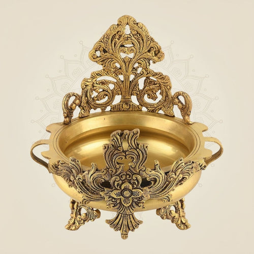 Designer Brass Urli Bowl 11" – Traditional Decor Showpiece