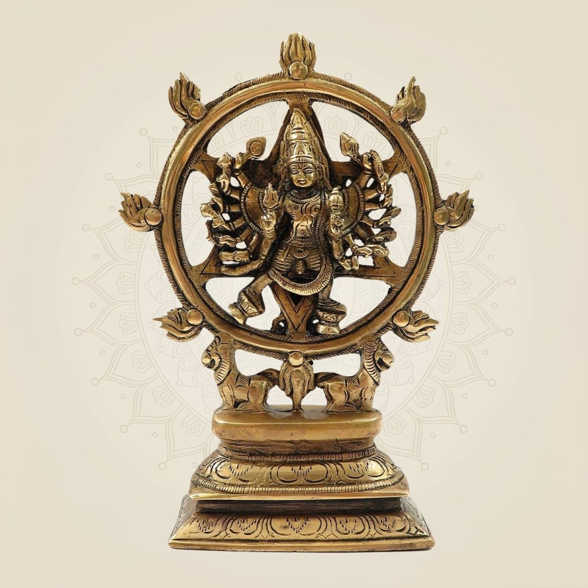 Divine Brass Panchaloha Chakrathalwar Sudarshanar Idol