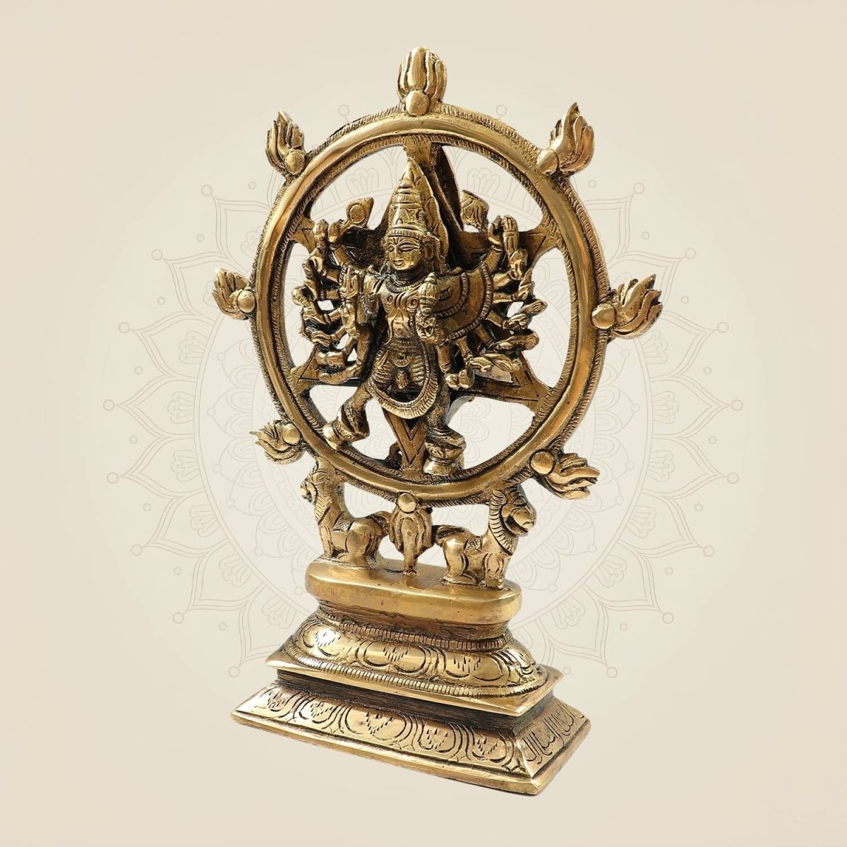 Brass Panchaloha Chakrathalwar Sudarshanar Statue