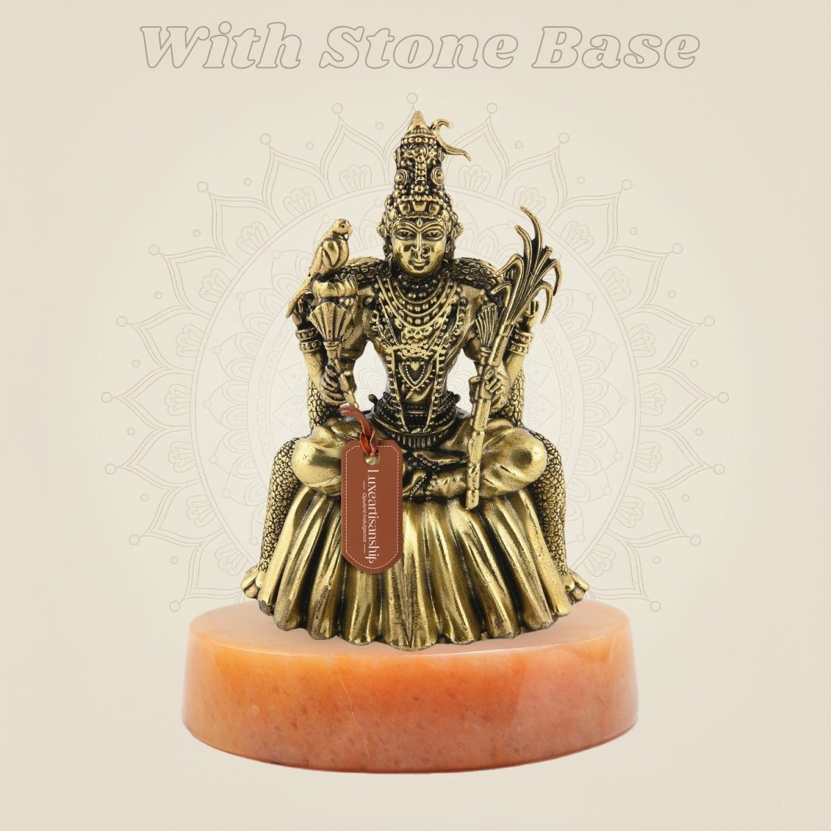 Lalita Devi Brass Idol with Stone Base