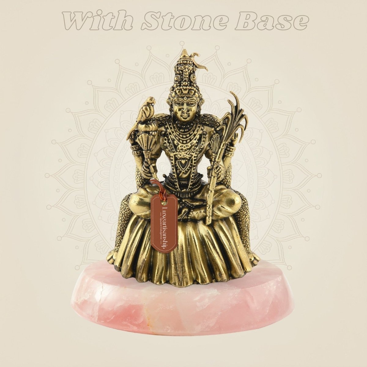 Lalita Devi Brass Murti with Stone Base