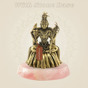 Lalita Devi Brass Murti with Stone Base