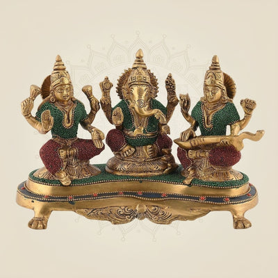 Divine Laxmi Ganesh Saraswati Idol – 6.5