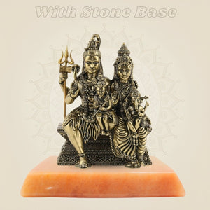 Divine Shiv Parivar Brass Idol – 5" Superfine Statue For Family Protection - Luxeartisanship