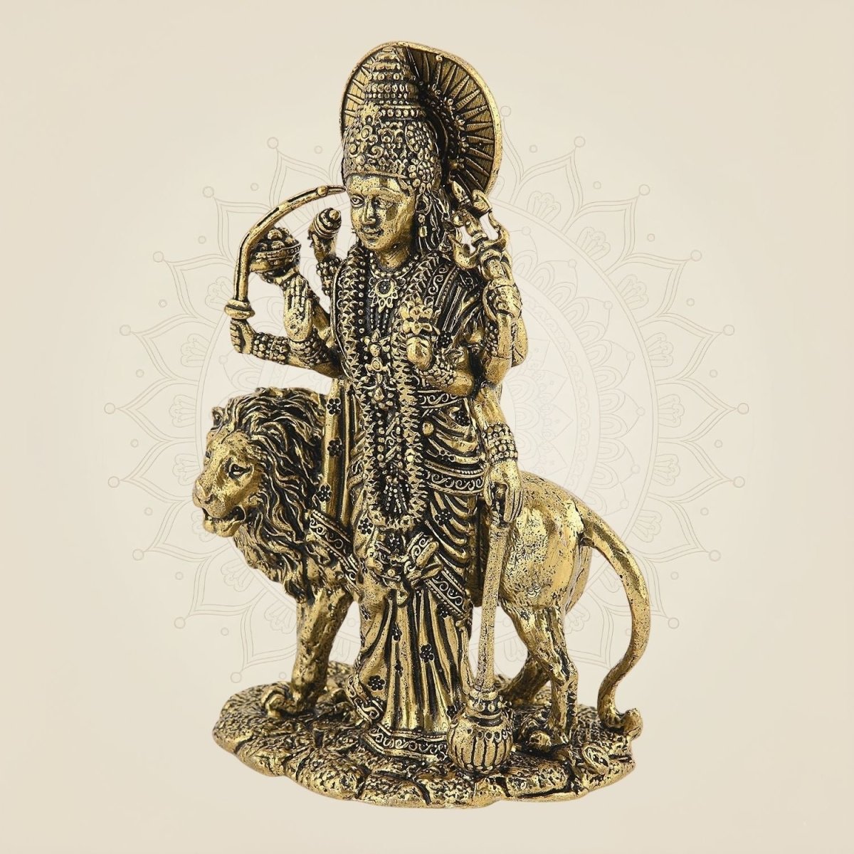 Handcrafted Durga Mata on Lion Idol