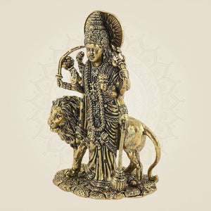 Handcrafted Durga Mata on Lion Idol