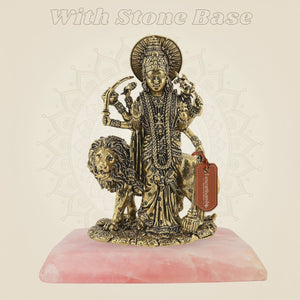 Durga Mata on Lion Idol with Stone base