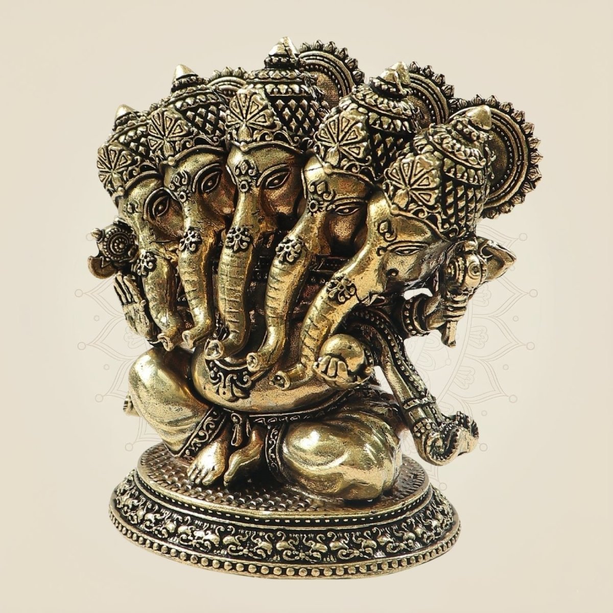 Handmade Panchmukhi Ganesh Brass Statue