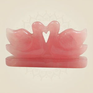 Elegant Rose Quartz Mandarin Ducks Pair for Love & Home Decor - Luxeartisanship