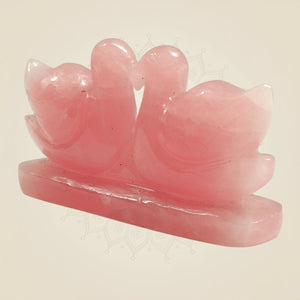 Elegant Rose Quartz Mandarin Ducks Pair for Love & Home Decor - Luxeartisanship