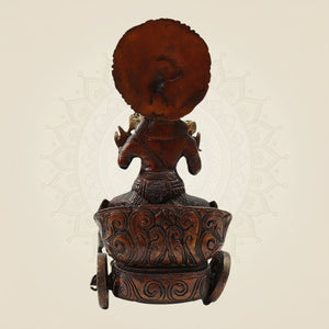 Exquisite Brass Surya Dev Rath Idol | Sacred Vedic Decor