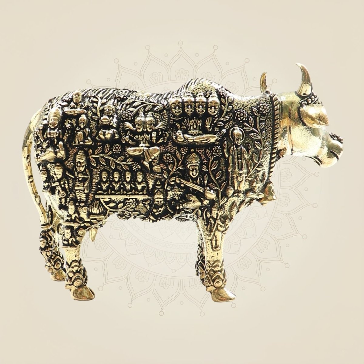 Divine Kamadhenu Cow Brass Statue