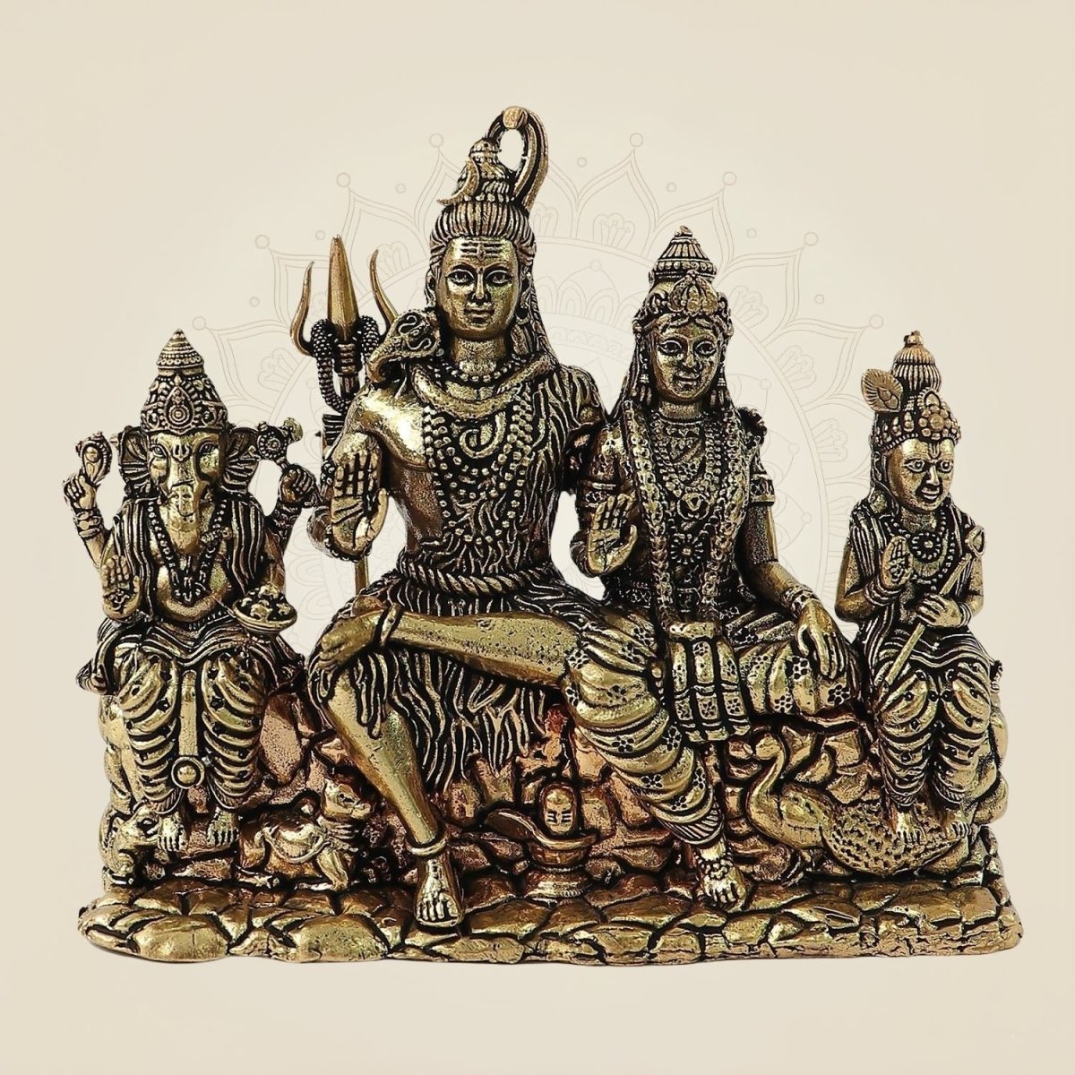 Exquisite Shiv Parivar Brass Statue