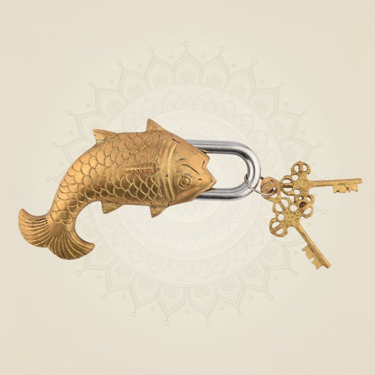 Fish Shape Vintage Brass Lock – 3