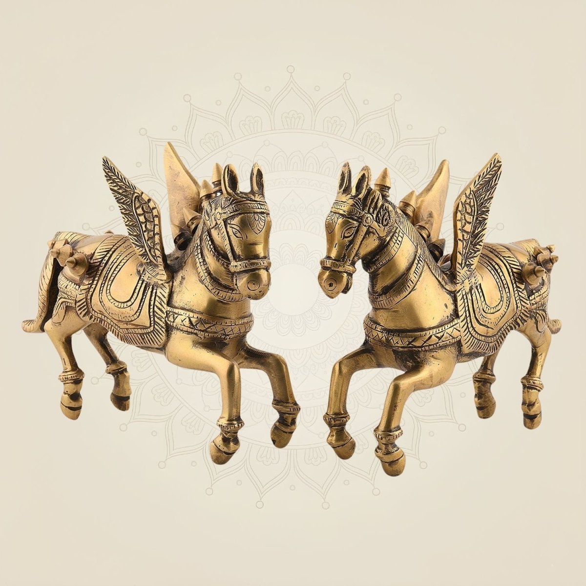 Flying Horse Brass Pair 6.75- inch