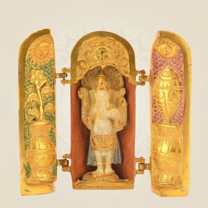 Folding Brass Ganesha Temple Showpiece - Luxeartisanship