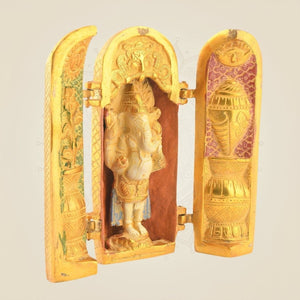 Folding Brass Ganesha Temple Showpiece - Luxeartisanship
