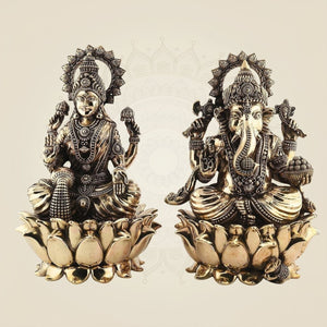 Ganesh Lakshmi Brass Idol