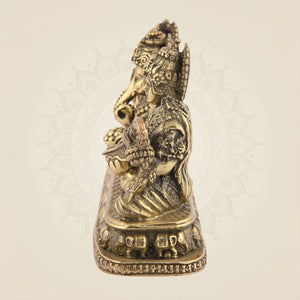 Ganesh Laxmi Saraswati Idol 3.25" – Pure Brass Blessing Trio for Pooja & Home Decor - Luxeartisanship