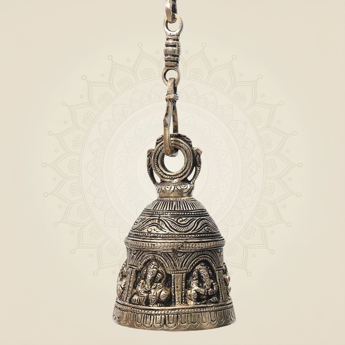 Ganesha Brass Temple Bell with Chain