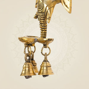 Ganesha Hanging Brass Diya – 8.5" Handcrafted Oil Lamp - Luxeartisanship