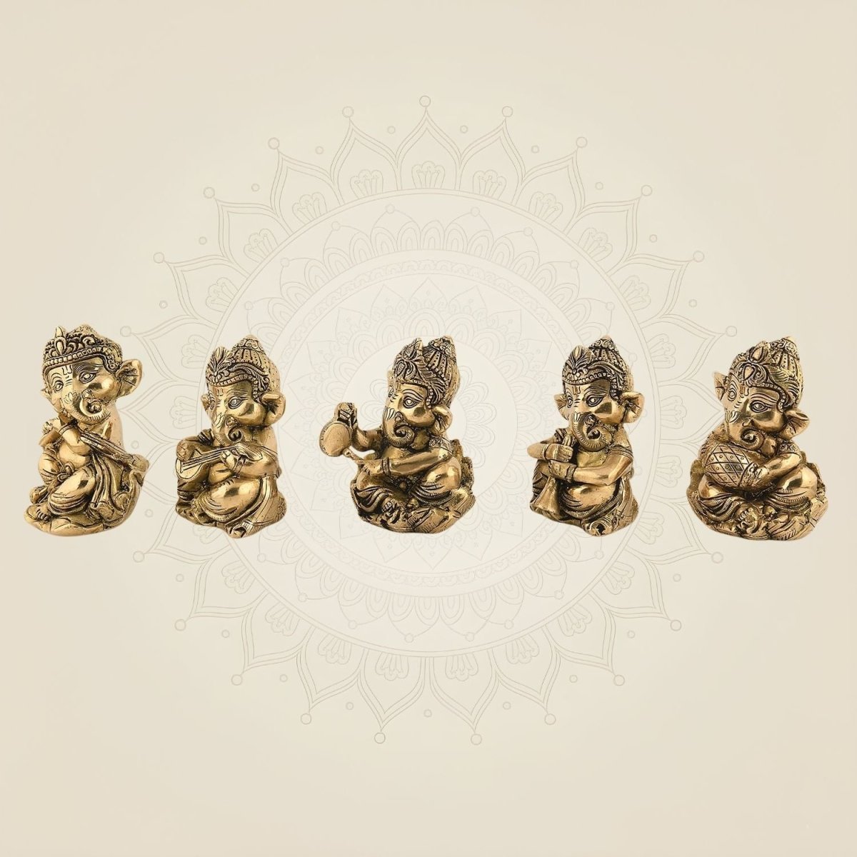 Ganesha Musician Set of 5 – 5 Inch