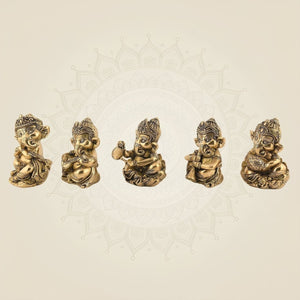 Ganesha Musician Set of 5 – 5 Inch