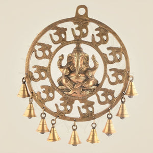 Brass Ganesh Om Wall Hanging 11- inch