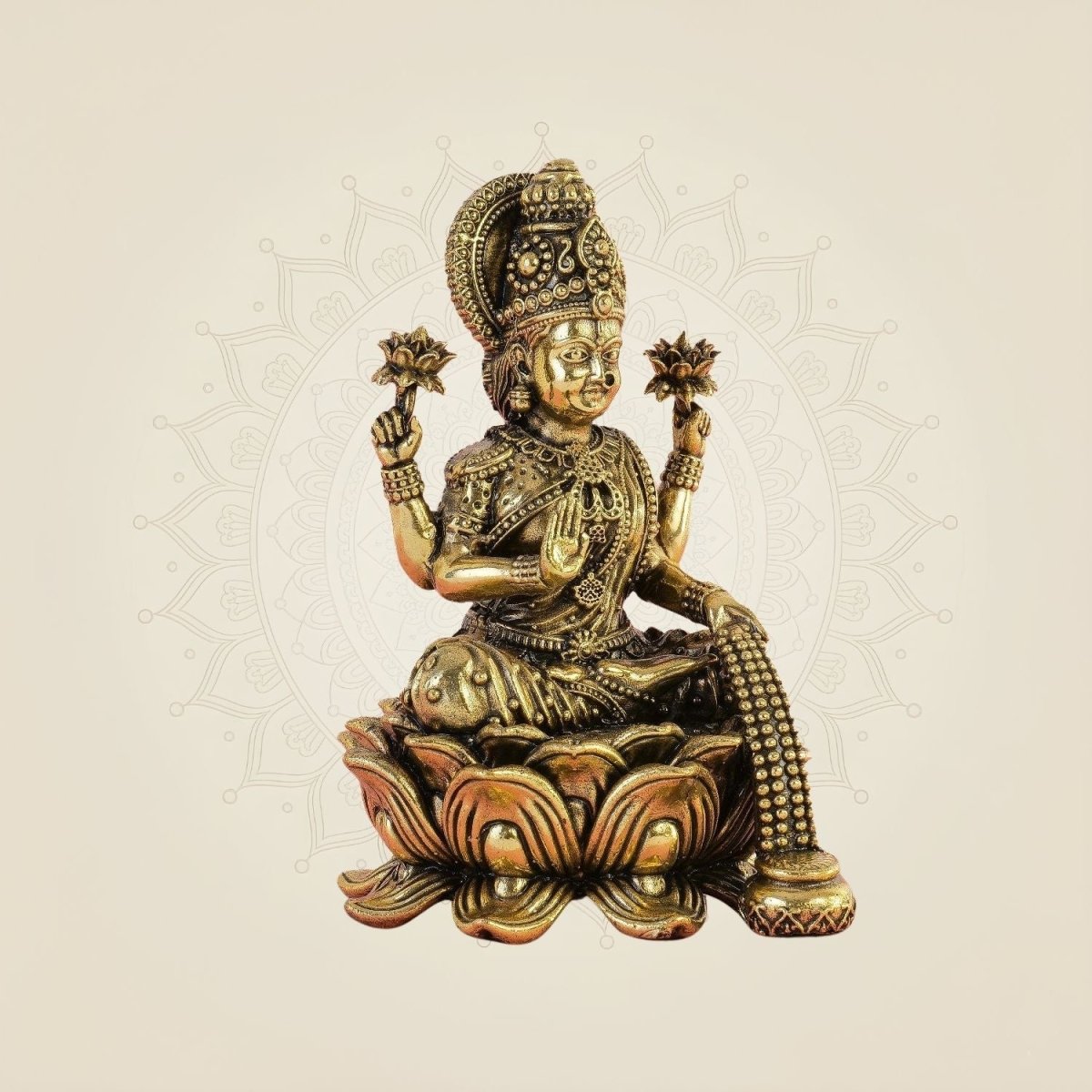 Goddess Lakshmi Brass Idol