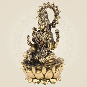Goddess Lakshmi Pure Brass Statue