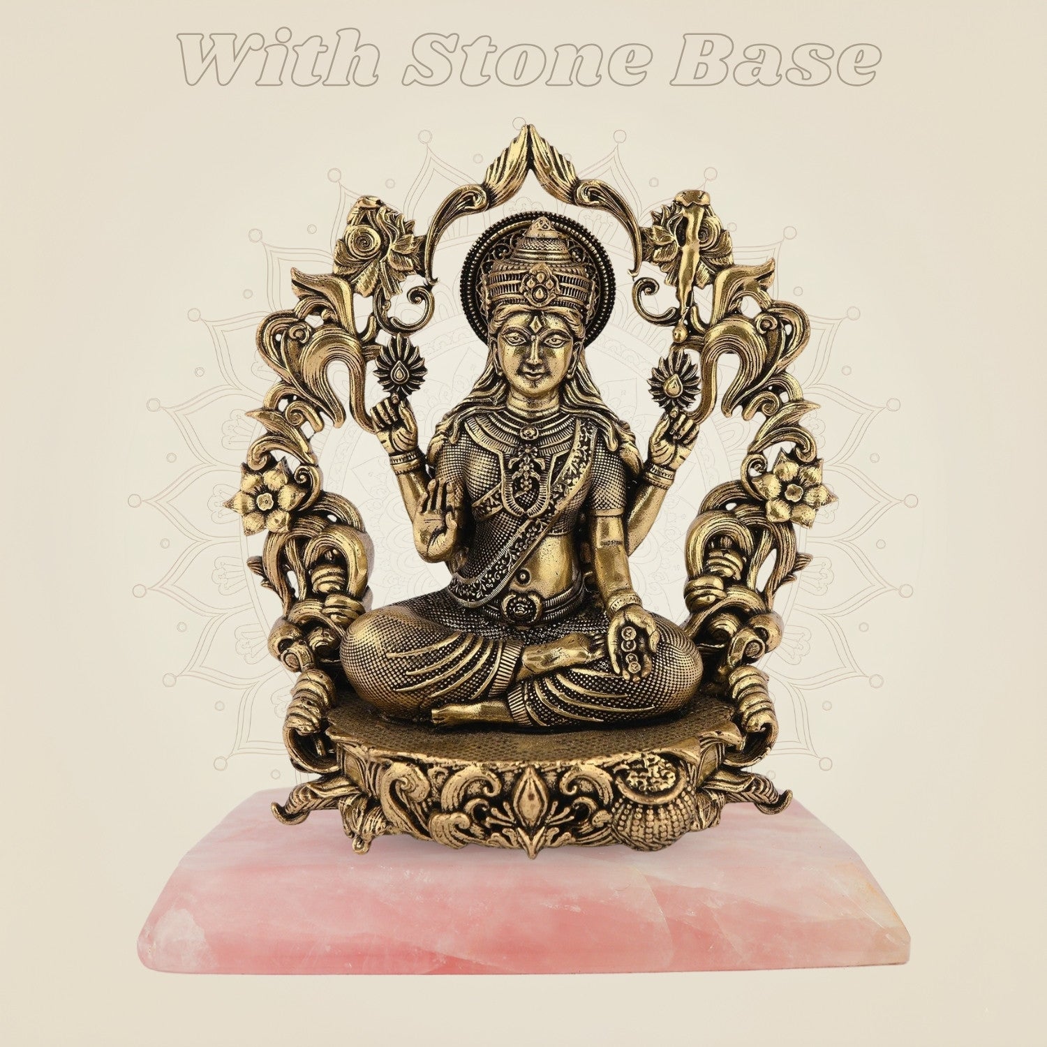 Goddess Laxmi with Darbaar Idol with gemstone base