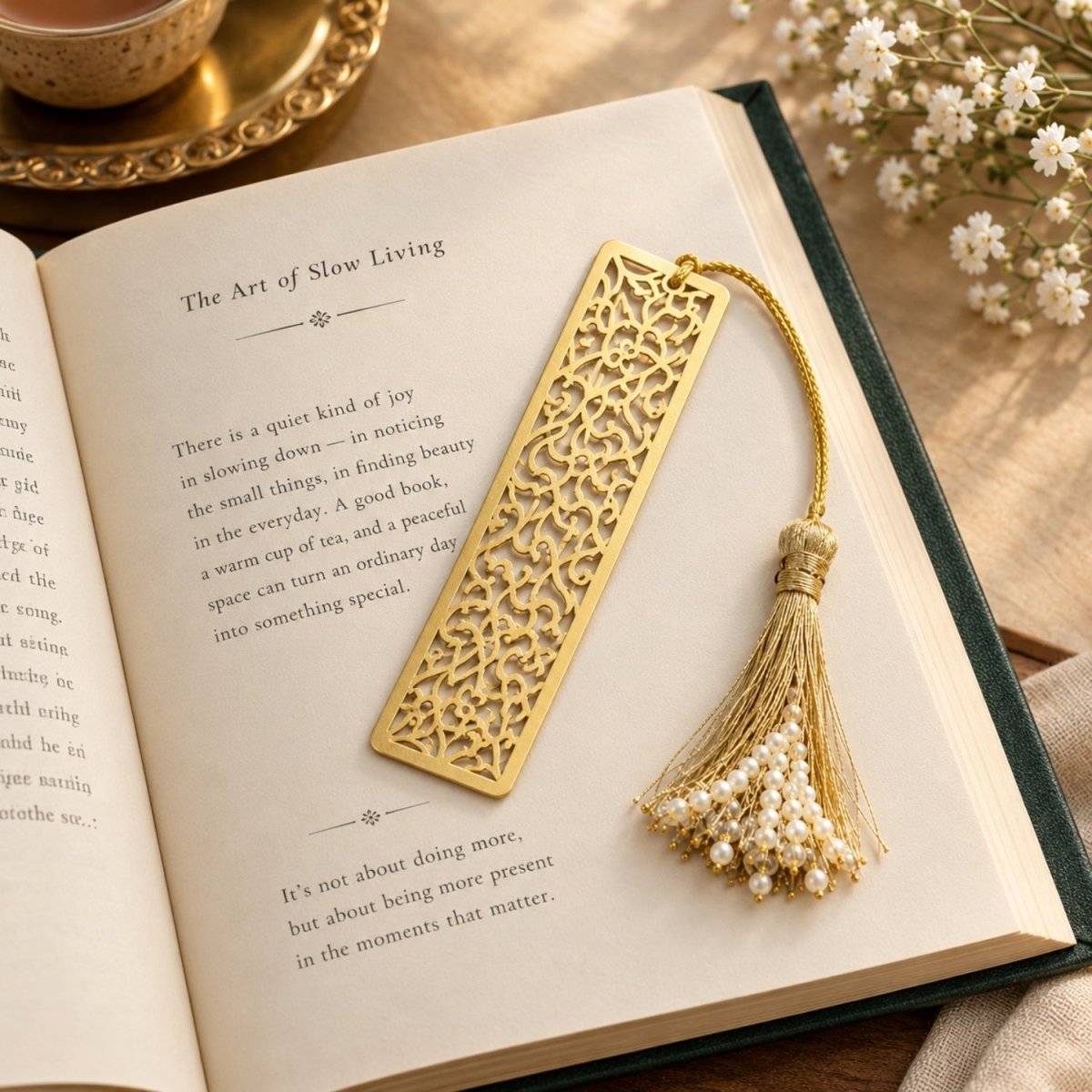 Handcrafted Brass Bookmark with Intricate Cutwork Elegant Gift for Modern Readers - Luxeartisanship