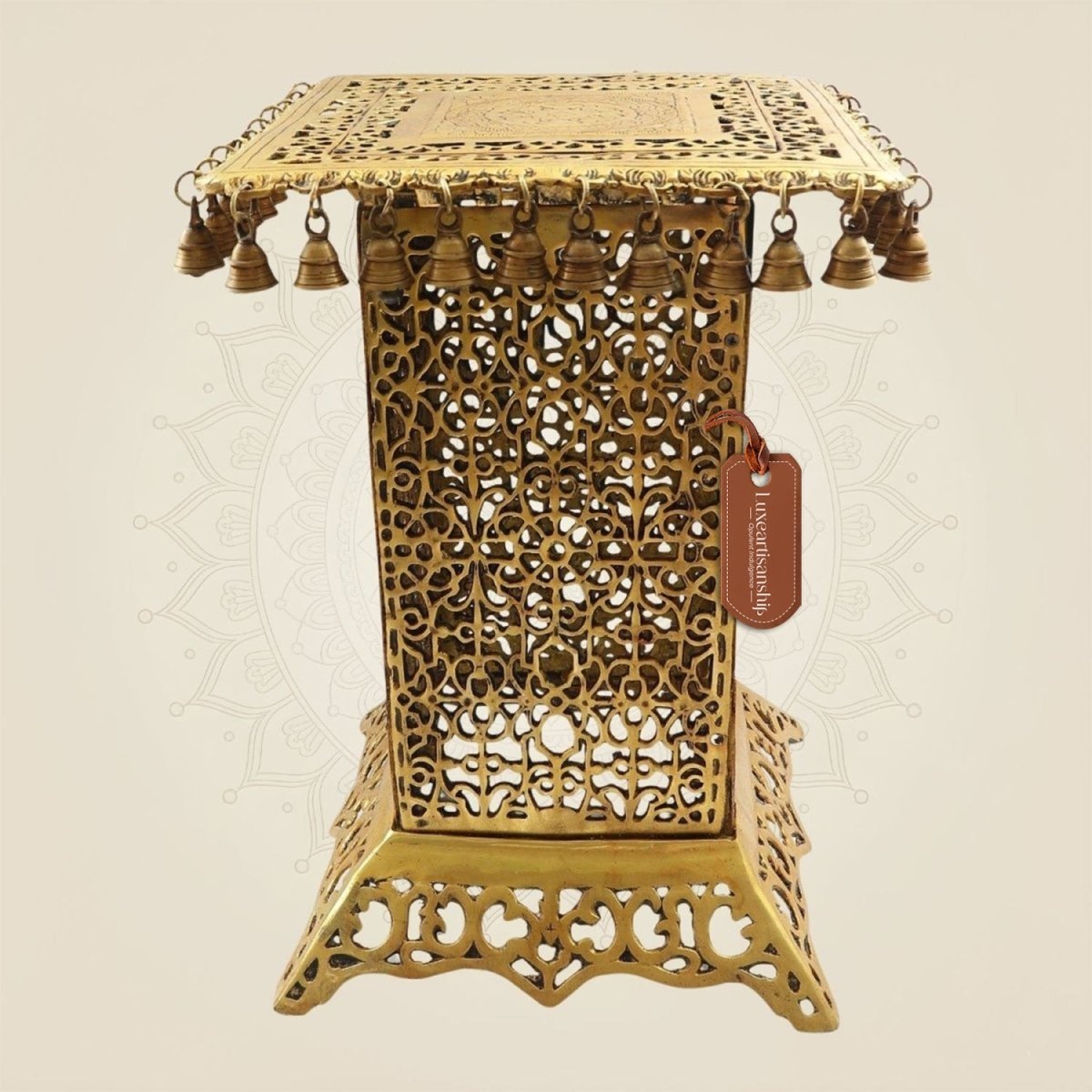 Handcrafted Brass Chowki Table - Luxeartisanship