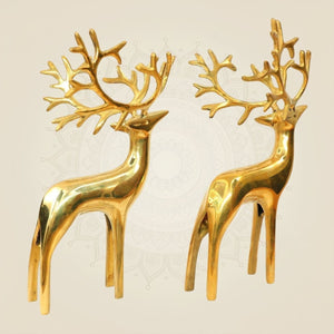 Brass Deer Pair Statue