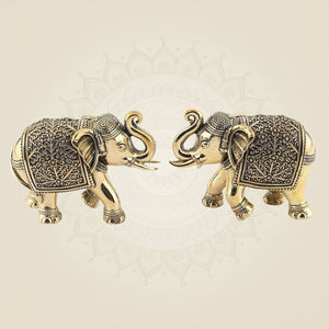 Handcrafted Brass Elephant Pair