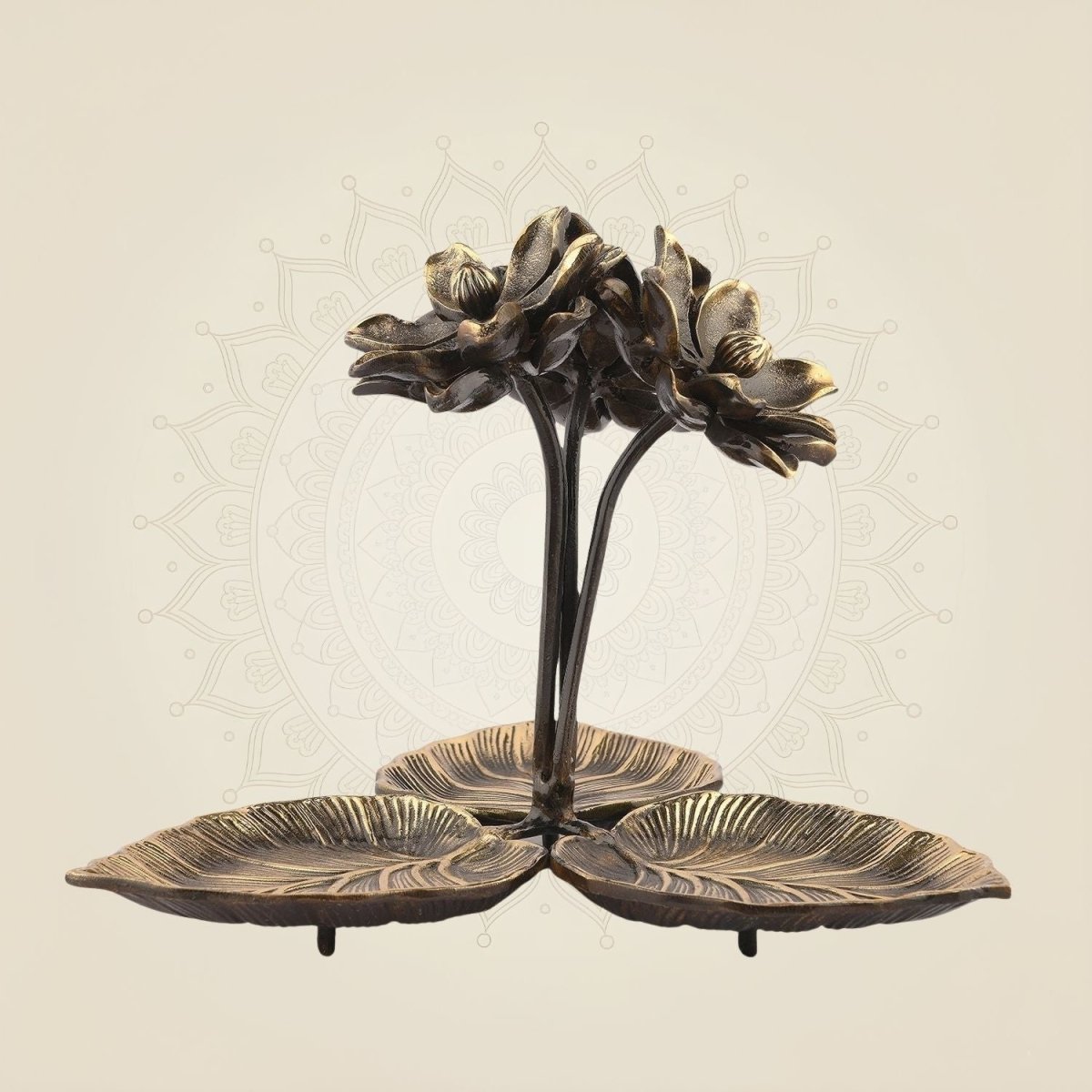 Handcrafted Brass Flower Decor 8"– Pure Brass Artisan Accent for Home Interiors - Luxeartisanship