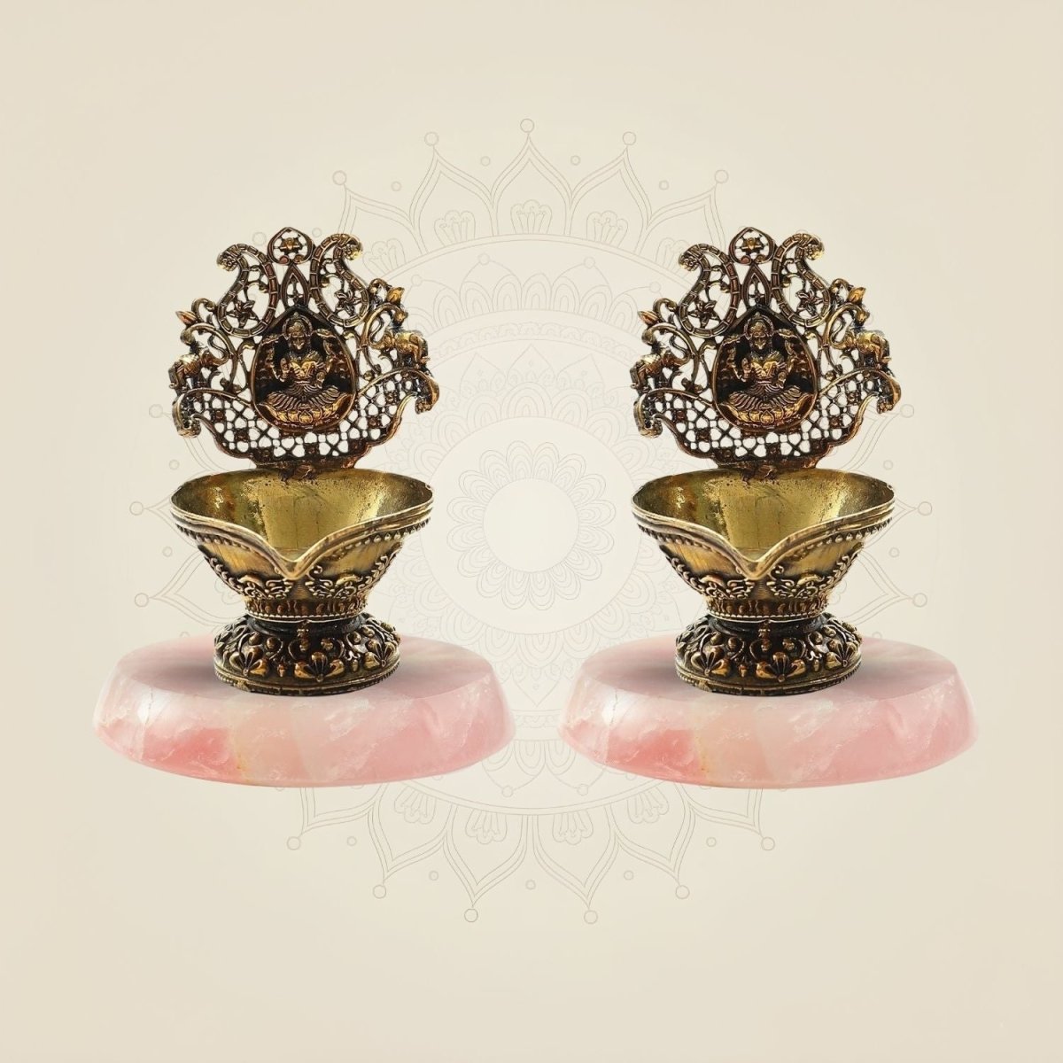 Handcrafted Brass Lakshmi Diya – Traditional Ritual Oil Lamp for Puja & Home Décor - 3.25" - Luxeartisanship