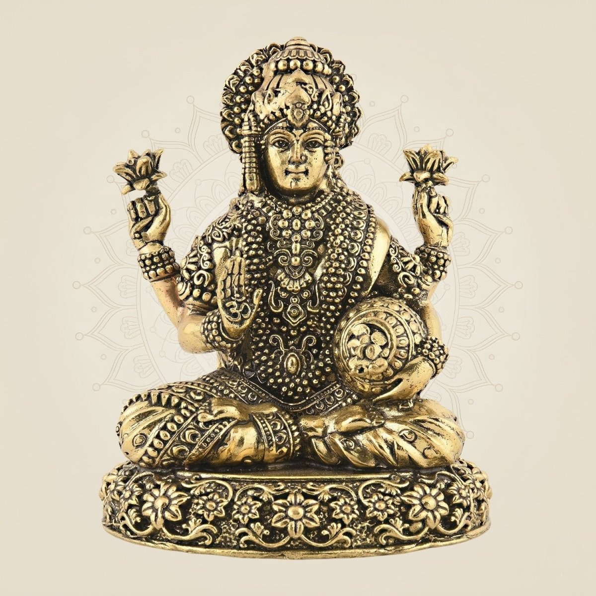 Handcrafted Brass Laxmi Idol 4.75"