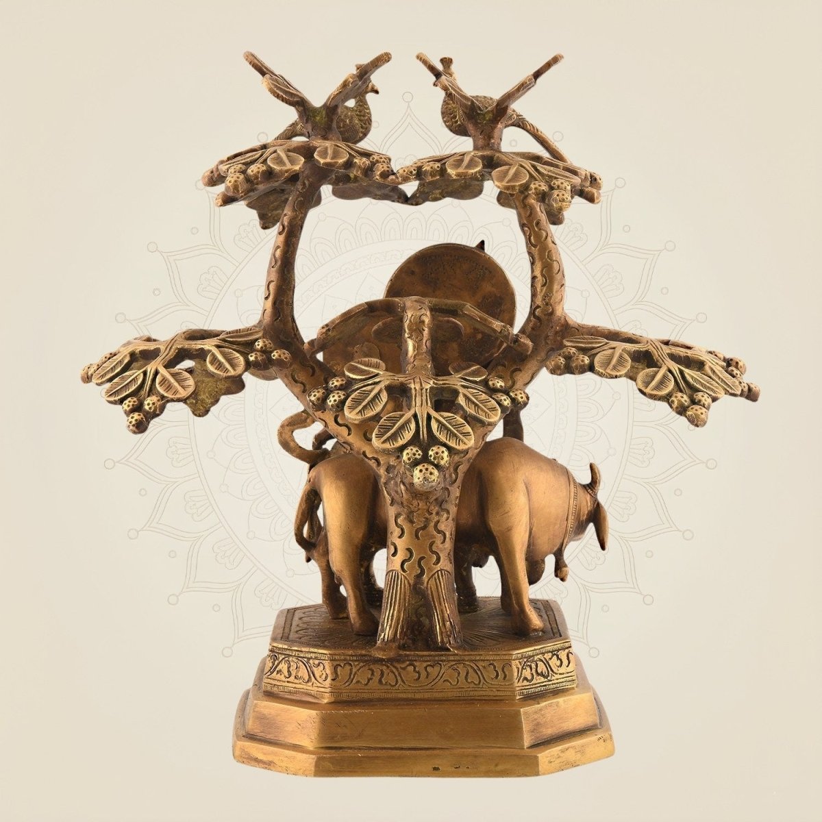Brass Radha Krishna Idol with Tree