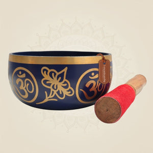 Handcrafted Brass Tibetan Bowl Set with Meditation & Healing Kit 2.5" - Luxeartisanship
