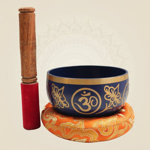 Handcrafted Brass Tibetan Bowl Set with Meditation & Healing Kit 2.5" - Luxeartisanship