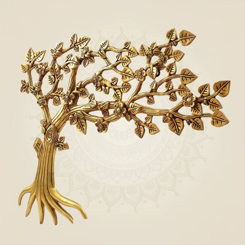 Brass Wall Tree Art | Symbolic Metal Wall Sculpture