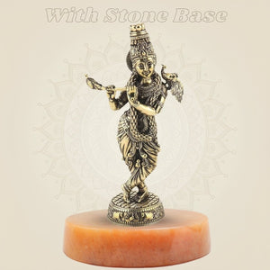 Handcrafted Krishna on gemstone base