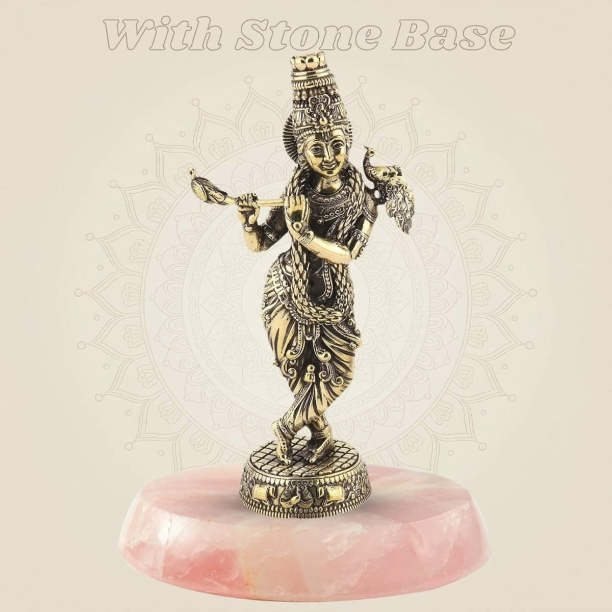 Flute Player Murti with stone base